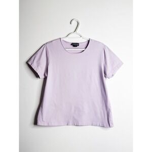 Lands' End Women's Lavender Short Sleeve T-Shirt Size M Petite 10/12 Classic Tee